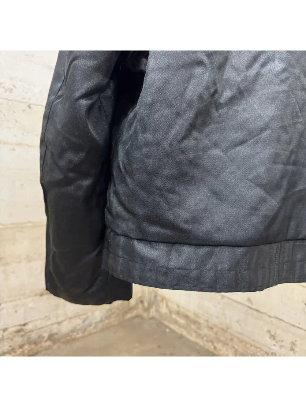 VTG 60s Black Nylon Insulated Utility Work Jacket USA Sz 42